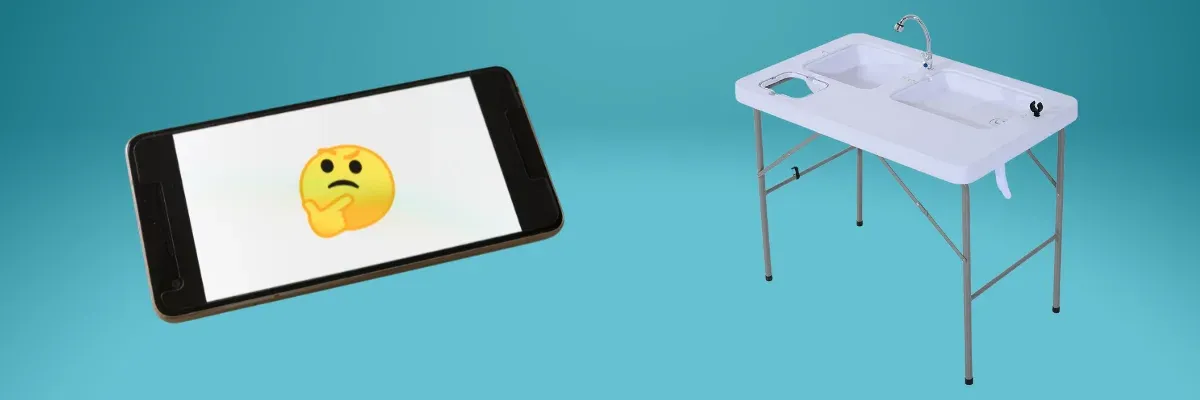 camping table with sink